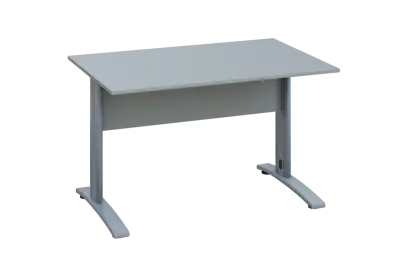 EPK 18 - 12 stůl kancelářský, kovová podnož stříbrná, deska 18 mm, široký 1200 mm, šedá